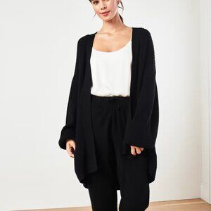 100% Organic Cotton Oversized Cardigan, Black S